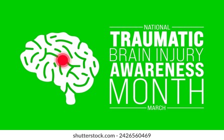 March is National Traumatic Brain Injury Awareness Month background template. Holiday concept. use to background, banner, placard, card, and poster design template with text inscription
