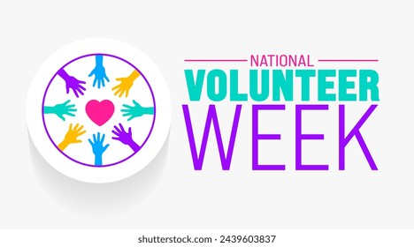 March is National Volunteer Week background template. Holiday concept. use to background, banner, placard, card, and poster design template with text inscription and standard color. vector