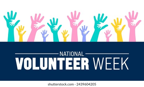 March is National Volunteer Week background template. Holiday concept. use to background, banner, placard, card, and poster design template with text inscription and standard color. vector