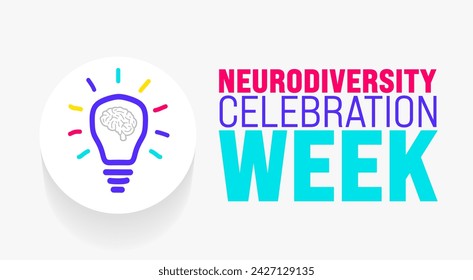 March is Neurodiversity Celebration Week background template. Holiday concept. use to background, banner, placard, card, and poster design template with text inscription and standard color. vector