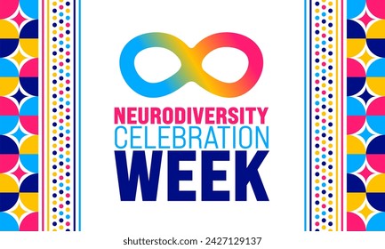 March is Neurodiversity Celebration Week background template. Holiday concept. use to background, banner, placard, card, and poster design template with text inscription and standard color. vector