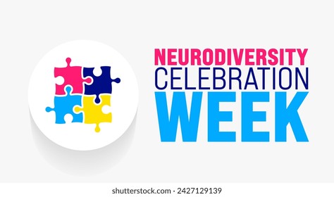 March is Neurodiversity Celebration Week background template. Holiday concept. use to background, banner, placard, card, and poster design template with text inscription and standard color. vector