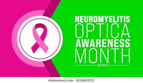 March is Neuromyelitis Optica Awareness Month background template. Holiday concept. use to background, banner, placard, card, and poster design template with text inscription and standard color