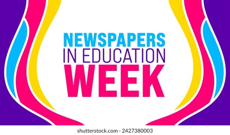 March is Newspapers in Education Week background template. Holiday concept. use to background, banner, placard, card, and poster design template with text inscription and standard color. vector