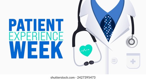 März ist die Hintergrundvorlage für die Patient Experience Week. Urlaubskonzept. Verwenden Sie, um Hintergrund-, Banner-, Plakat-, Karten- und Poster-Design-Vorlage mit Textinschrift und Standardfarbe zu verwenden. Vektor