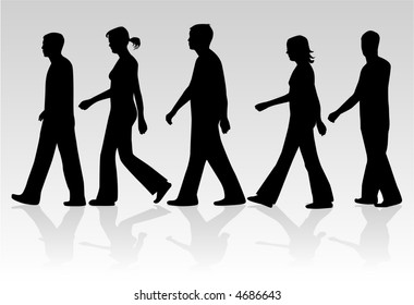 March of people , vectors work