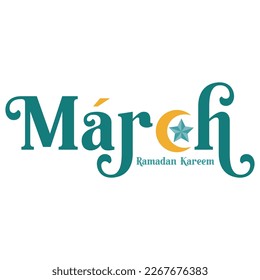 March ramadan kareem. flat vector design