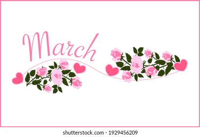 ilustración gráfica vectorial de marcha y rosas