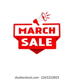 March sale. Vector banner. Special offer.