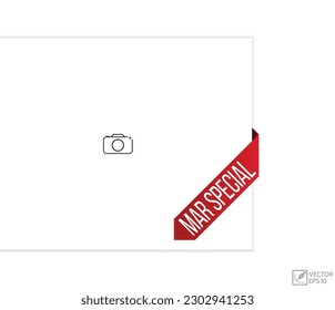 Diseño de la cinta de la bandera del vector especial de marzo.