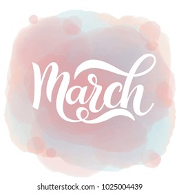 March spring lettering. Elements for invitations, posters, greeting cards