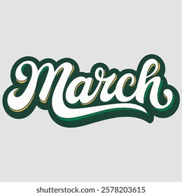 March text of saint patrick day vector typography transparent background