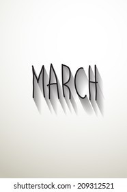 march typo with shadow vector,Eps 10
