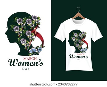 March Woman's Day Tshrit. High quality print ready editble vector file.