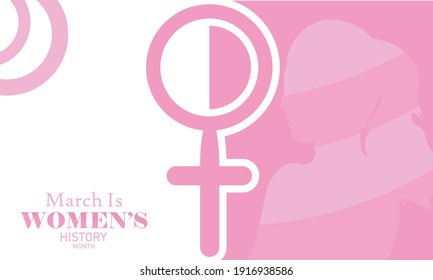 March Is Women History Month, Vector Illustration Poster. 