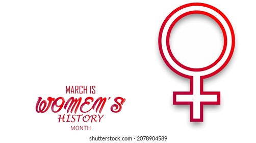 March is Women history month, vector illustration poster. 