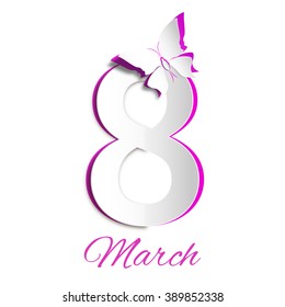 March Women's Day greeting card template