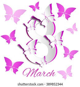 March Women's Day greeting card template