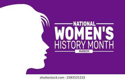 March is Womens History Month. This holiday-themed design is perfect for backgrounds, banners, greeting cards, posters with text inscription, Classic social media posts. vector illustration