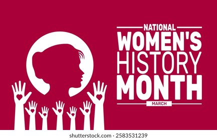 March is Womens History Month. This holiday-themed design is perfect for backgrounds, banners, greeting cards, posters with text inscription, Classic social media posts. vector illustration