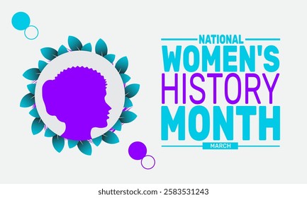 March is Womens History Month. This holiday-themed design is perfect for backgrounds, banners, greeting cards, posters with text inscription, Classic social media posts. vector illustration