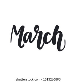 March Word Lettering Vector Illustration On Stock Vector (Royalty Free ...