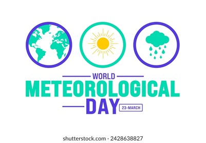 March is World Meteorological Day background template. Holiday concept. use to background, banner, placard, card, and poster design template with text inscription and standard color. vector