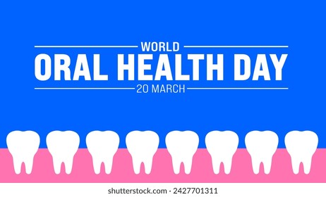 March is World Oral Health Day background template. Holiday concept. use to background, banner, placard, card, and poster design template with text inscription and standard color. vector illustration.