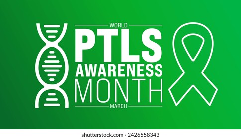 March is World PTLS Awareness Month background template. Holiday concept. use to background, banner, placard, card, and poster design template with text inscription and standard color. vector