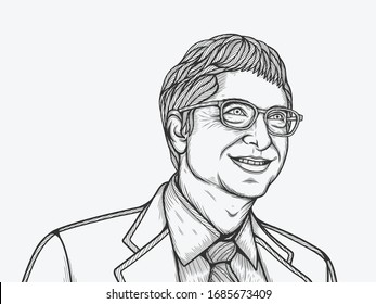 March,2020 : Line Art Portrait of Bill Gates.
American Entrepreneur,Software Developer,Investor and The Co Founder of Microsoft Corporation.