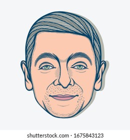 March,2020 : Portrait of Rowan Atkinson.
English Actor,Comedian and Writer.