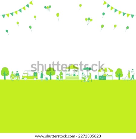 Marche event and people and green tree background material