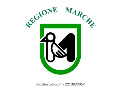 Marche Flag. Region of Italy. Vector illustration.
