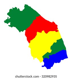 Marche map, Italy, vector illustration isolated on white background.
