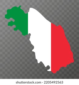 Marche Map. Region of Italy. Vector illustration.