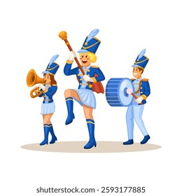 Marching Band Cartoon Illustration Vector