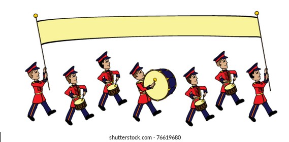 Marching band cartoon vector image.