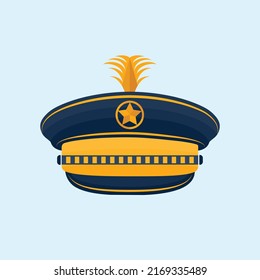 Marching Band Hat Art And Illustration, Vector Design With Yellow And Dark Colour Premium Concept.