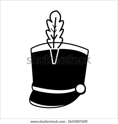 marching band hat silhouette icon design template