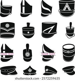 Marching Band Hat SVG'' Bundle, Hat Band Icon Silhouette, Marching Band Vector Illustration,