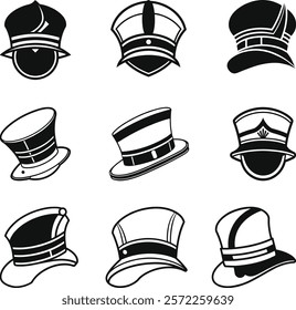 Marching Band Hat SVG'' Bundle, Hat Band Icon Silhouette, Marching Band Vector Illustration,