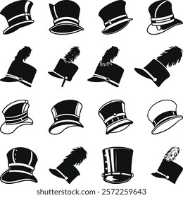 Marching Band Hat SVG'' Bundle, Hat Band Icon Silhouette, Marching Band Vector Illustration,