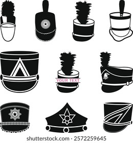 Marching Band Hat SVG'' Bundle, Hat Band Icon Silhouette, Marching Band Vector Illustration,