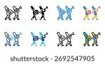 Marching band icon set multiple style collection 
