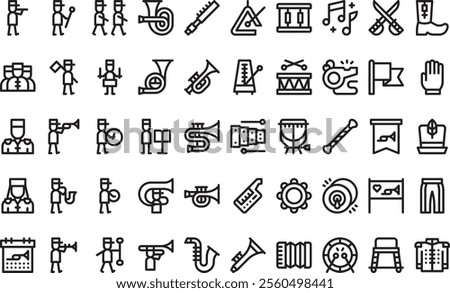 Marching band icons High-Quality Vector Icons Collection with Editable Stroke. Ideal for Professional and Creative Projects.