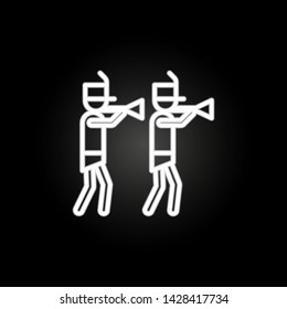 marching band, trombone neon icon. Elements of carnival and amusement set. Simple icon for websites, web design, mobile app, info graphics