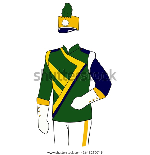 Marching Band Uniform Player Vector Illustration เวกเตอร์สต็อก (ปลอด