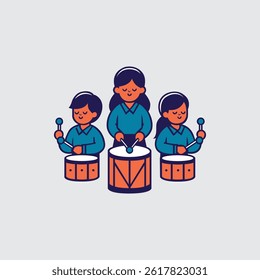 Marching Band  Vector Illustration Emblem Logo Style Design