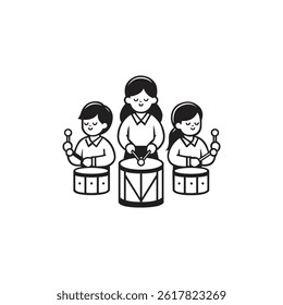 Marching Band  Vector Illustration Emblem Logo Style Design