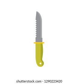 Marching or military knife - flat style icon on white background vector illustration for website, mobile application, presentation, infographic. Blade concept sign. Graphic design element. 